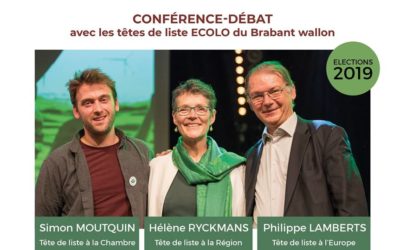 Écolo Beauvechain vous invite à une conférence débat avec Simon MOUTQUIN, Hélène RYCKMANS et Philippe Lamberts.